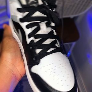 Jordan ones size 3 black,grey & white